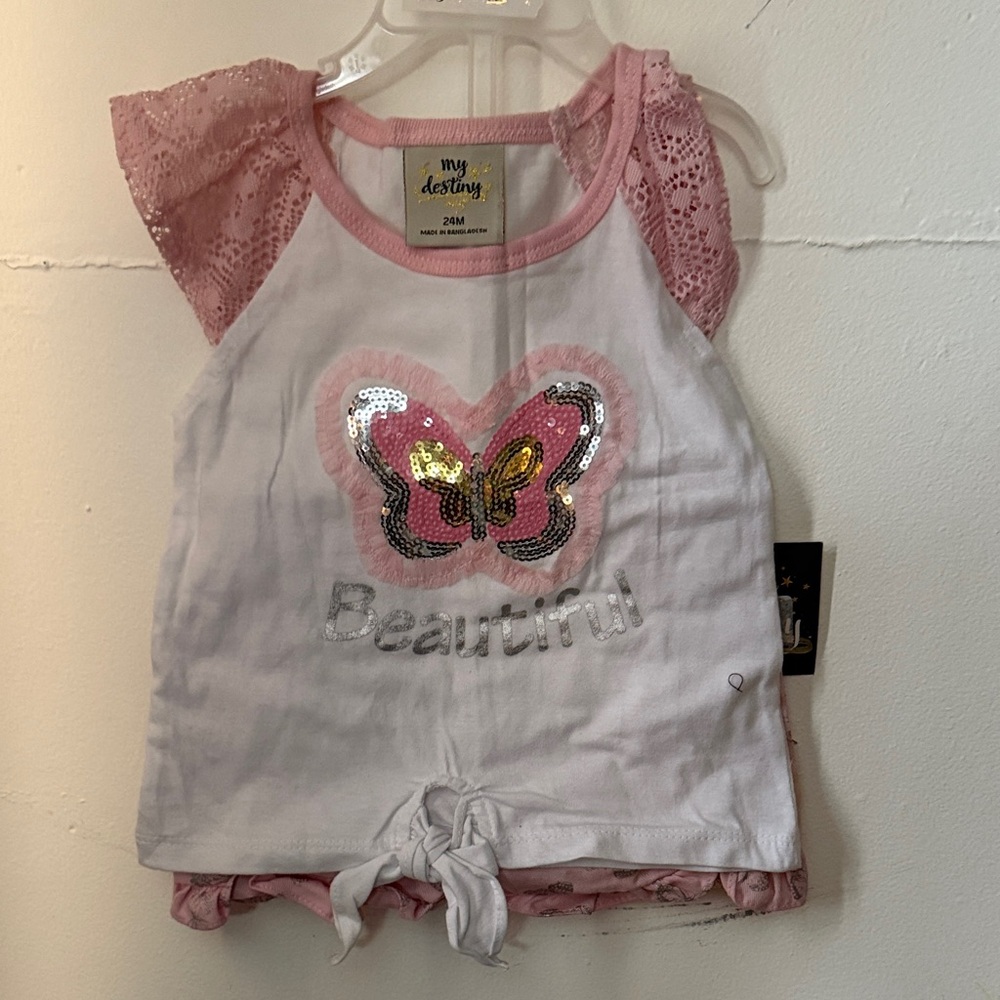 Pink and White Kids Matching Set
